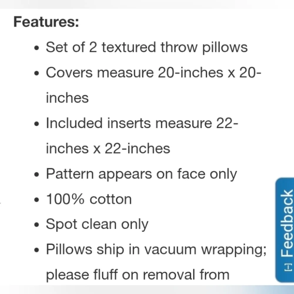 Mina Victory Cotton 20” x 20” Decor Pillow Cover , 2-pack